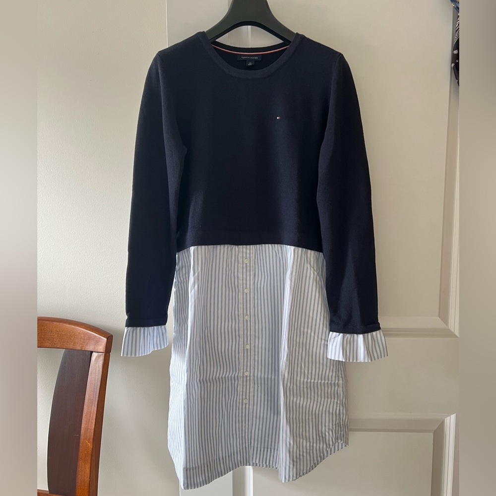Tommy Hilfiger Navy and White Striped Dress